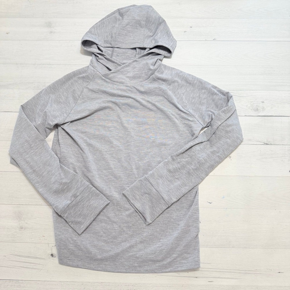 Rei kids light grey hooded shirt‎ 10/12